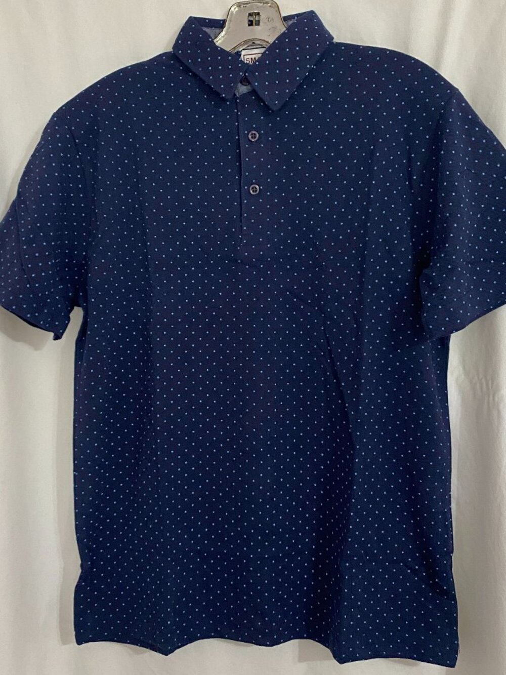 Smash Polo S Shirt Mens Navy Blue Small 1/4 Button Preppy Short Sleeve Collared